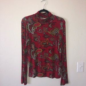 Paisley print high neck shirt